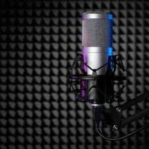 AI voiceover technology in the recording studio